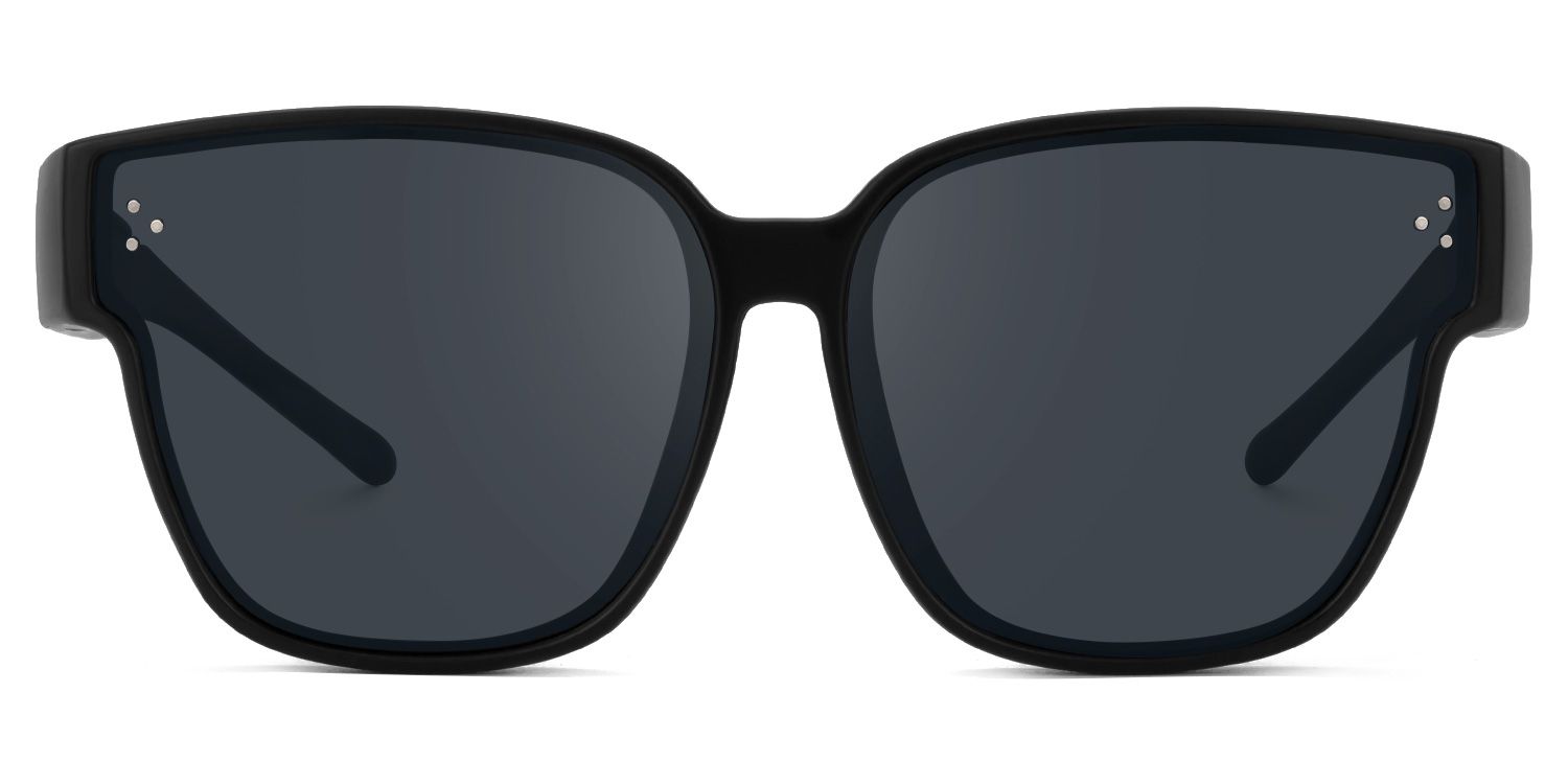 Hannes - Square Black Fit Over Sunglasses | Vooglam Angle View