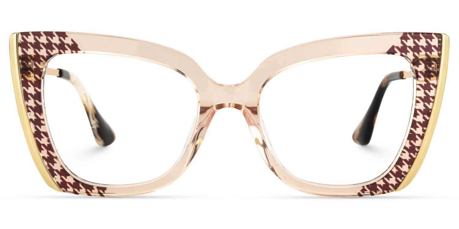 Harshad - Butterfly Houndstooth Prescription Glasses | Vooglam Angle View