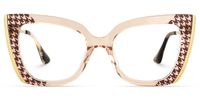 Harshad - Butterfly Houndstooth Prescription Glasses | Vooglam Angle View