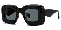 Jacinthe - Square Black Prescription Sunglasses | Vooglam Front View