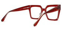 Desmond - Square Red Eyeglasses | Vooglam Side View