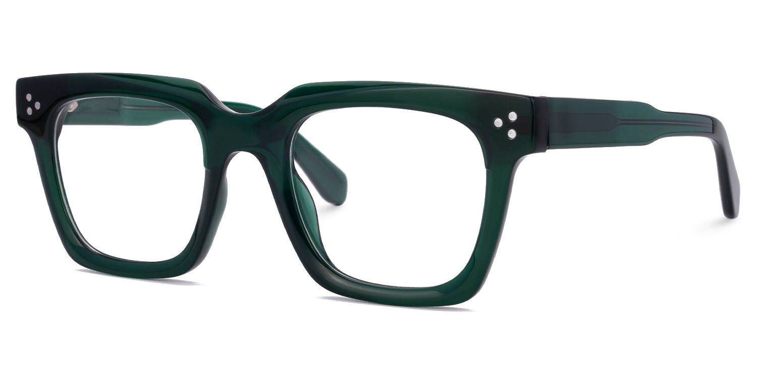 Ichtaca - Rectangle Green Eyeglasses | Vooglam Front View