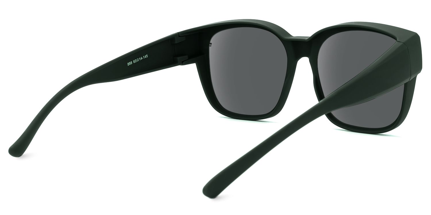 Kagami - Square Green Fit Over Sunglasses | Vooglam Side View