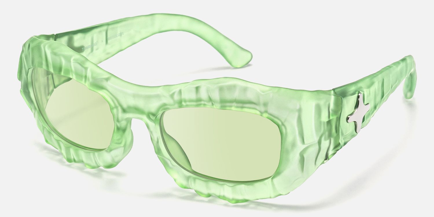 The Geologist - Geometric Green Sunglasses | Vooglam Front View