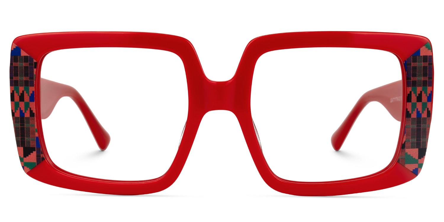 

Dempsey - Rectangle Red Eyeglasses