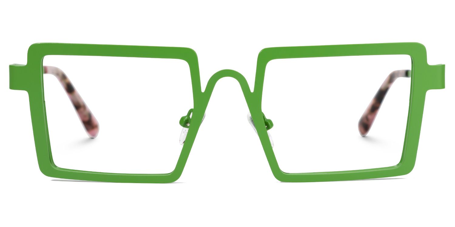 Cairbre - Rectangle Green Eyeglasses | Vooglam Angle View
