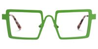 Cairbre - Rectangle Green Eyeglasses | Vooglam Angle View