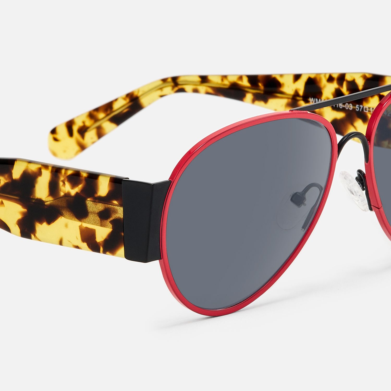 Novoa - Bold Aviator Sunglasses Tortoiseshell Temples product detail 4