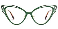 Calbhach - Cat Eye Green Eyeglasses - 1
