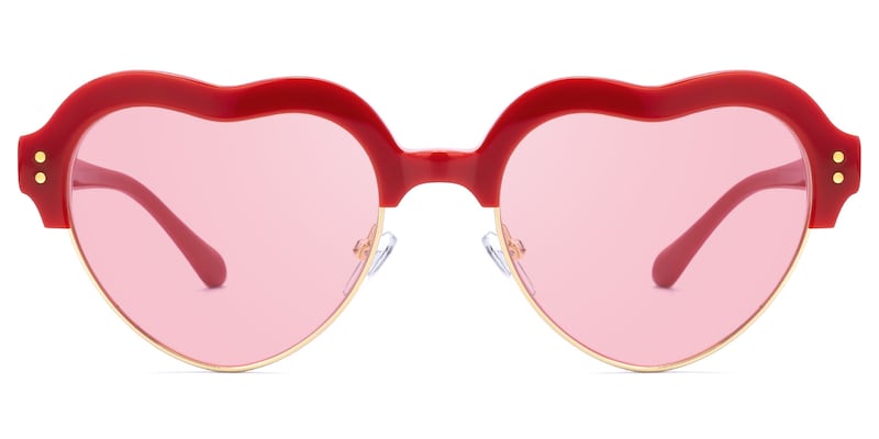 Hannah - Heart Red Sunglasses