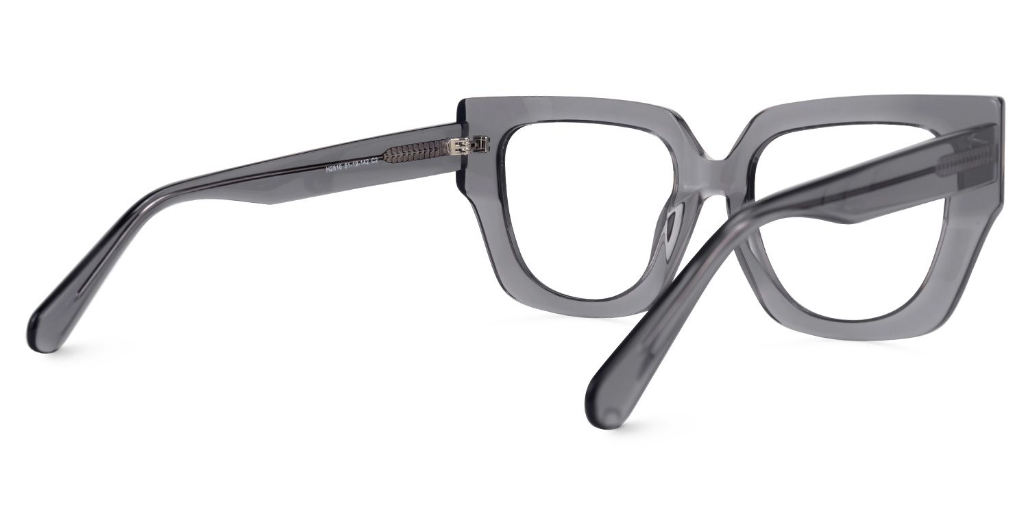 Efrat - Cat Eye Grey Eyeglasses | Vooglam Side View