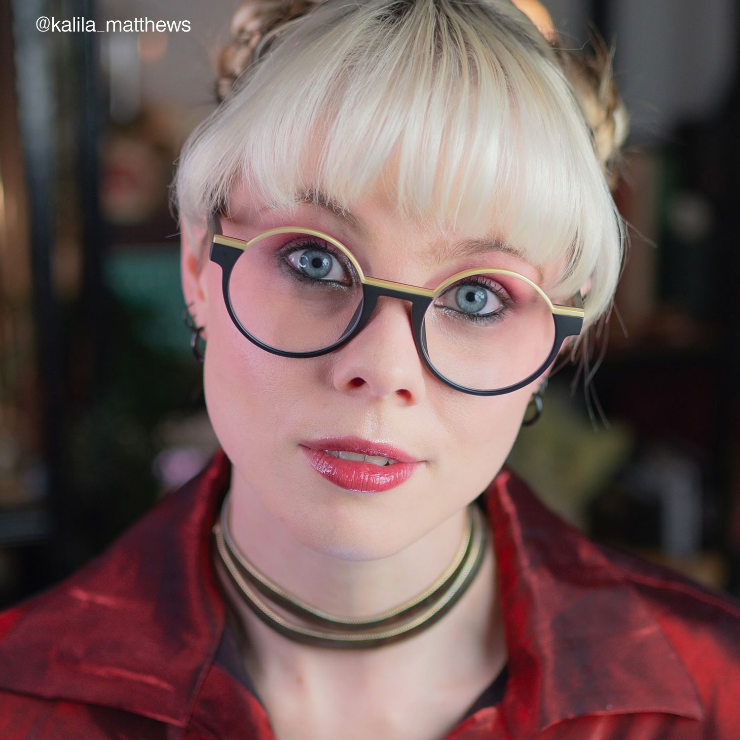 Latina - Retro Round Black & Gold Glasses | Vooglam