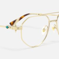Aegis - Retro Gold Slim Aviator Glasses | Vooglam Design Details