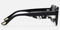 Axis - Gray Tint Black Art Deco Sunglasses | Vooglam Side View