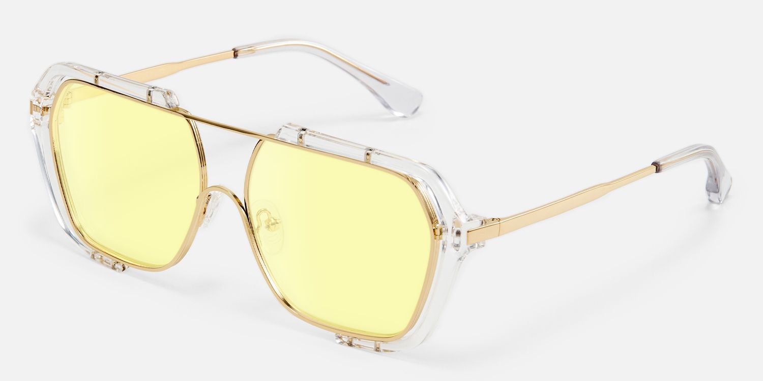 Porsha - Aviator Crystal Sunglasses | Vooglam Front View
