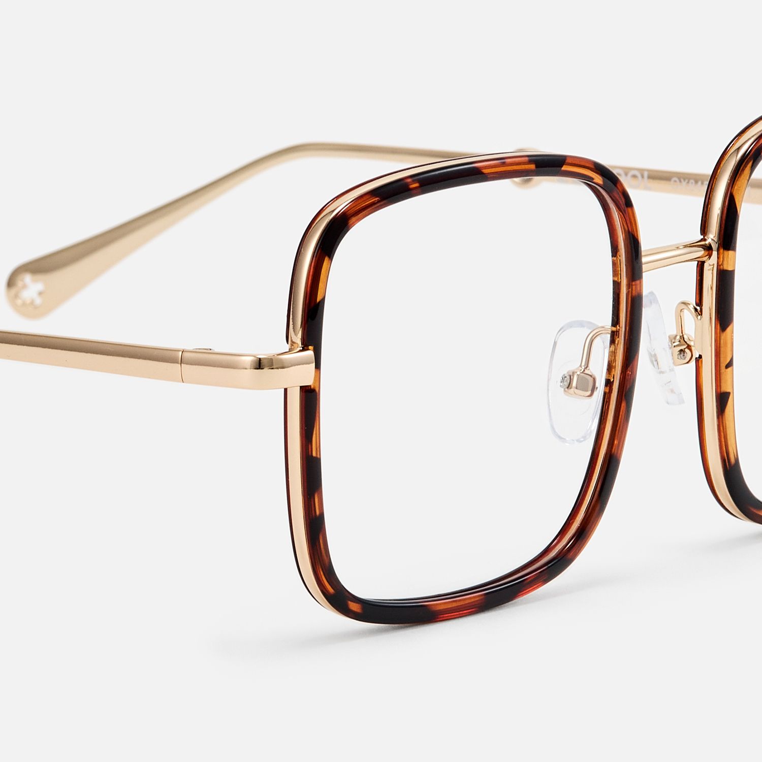 Jace - Retro Tortoise Shell Glasses Gold Temples product detail 4