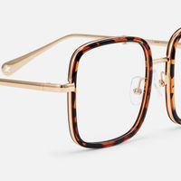 Jace - Retro Tortoise Shell Glasses Gold Temples | Vooglam Design Details