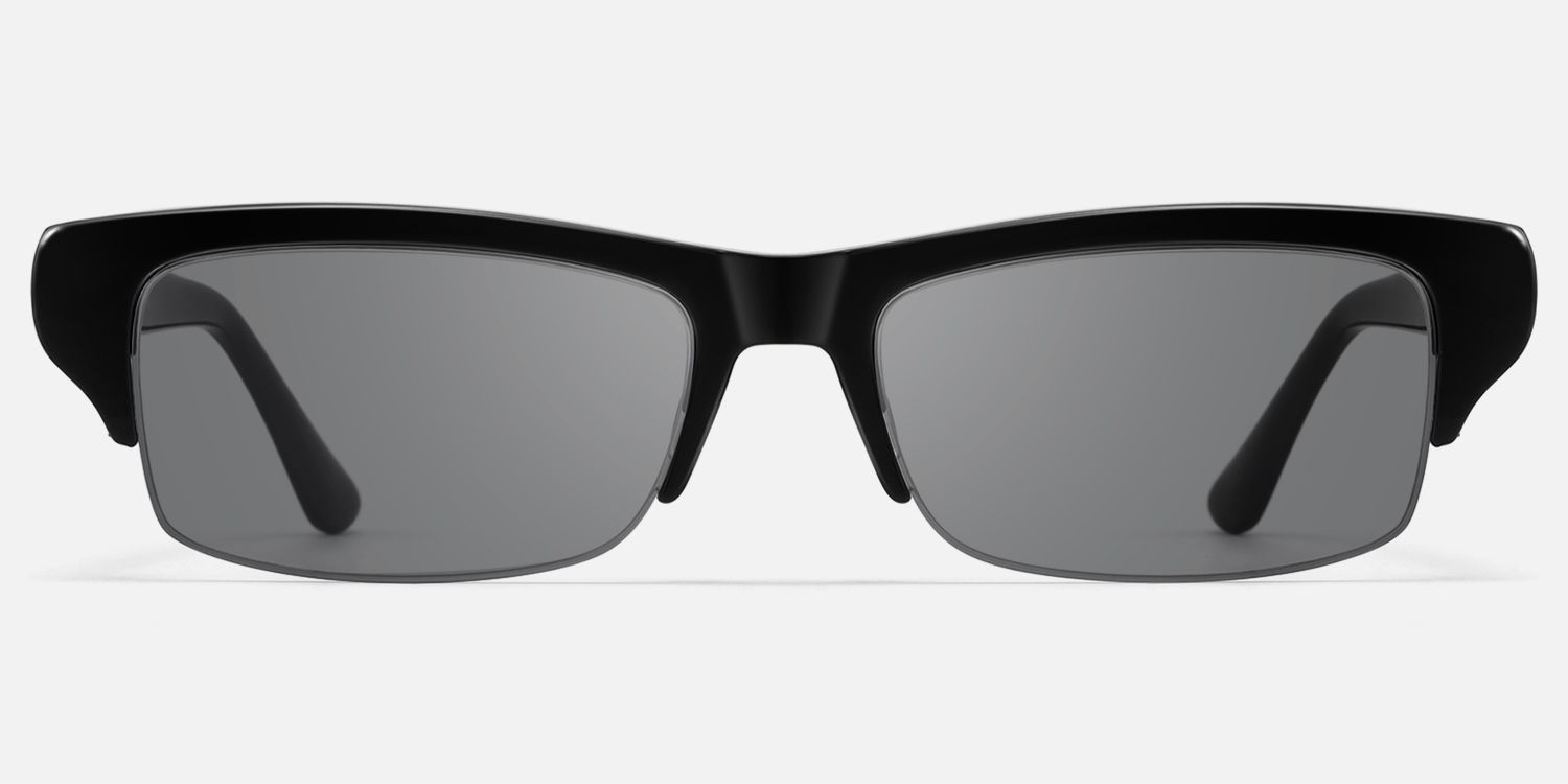 Kairo - Black Semi Rimless Sunglasses | Vooglam Angle View