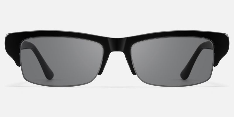 Kairo - Black Semi Rimless Sunglasses | Vooglam