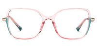 Decima - Square Pink Eyeglasses | Vooglam Angle View