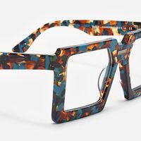 Ekavali - Unique Square Blue & Tortoise Glasses | Vooglam Design Details
