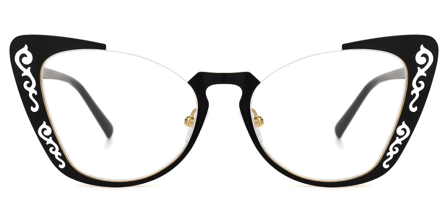 Ithran - Cat Eye Black Eyeglasses | Vooglam Angle View