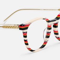 Boban - Round Black/Red Eyeglasses | Vooglam Design Details