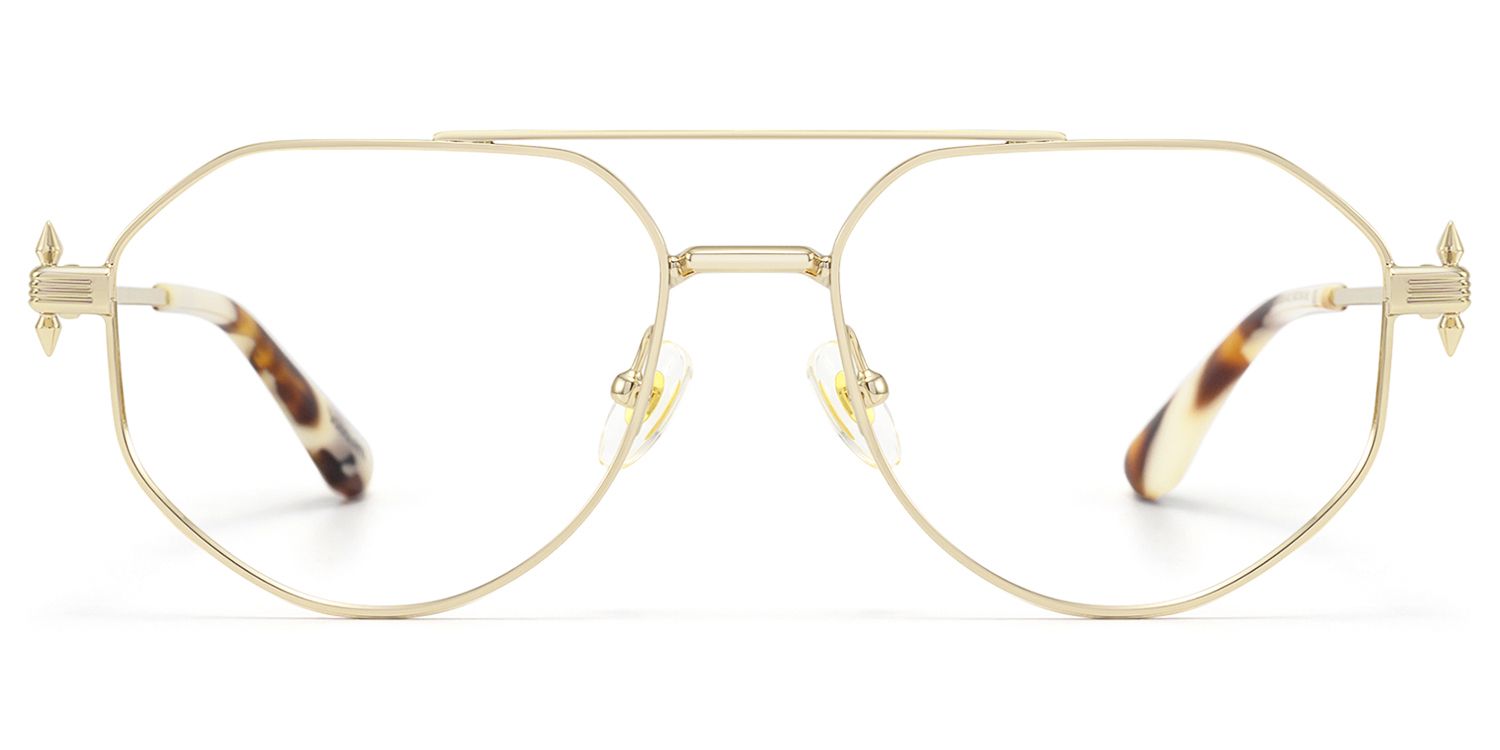 Aegis - Retro Gold Slim Aviator Glasses | Vooglam Product Details 1