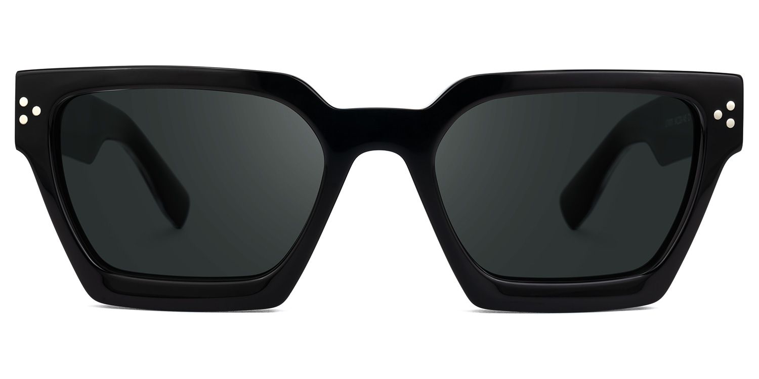 Dejan - Rectangle Black Sunglasses | Vooglam Angle View