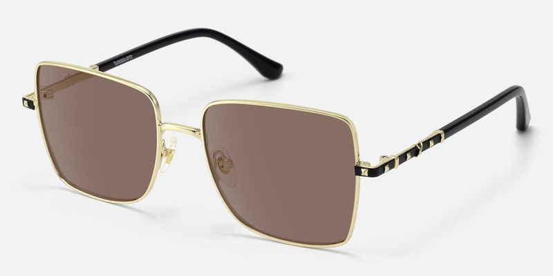 Devereux - Black & Gold Thin Rim Sunglasses | Vooglam