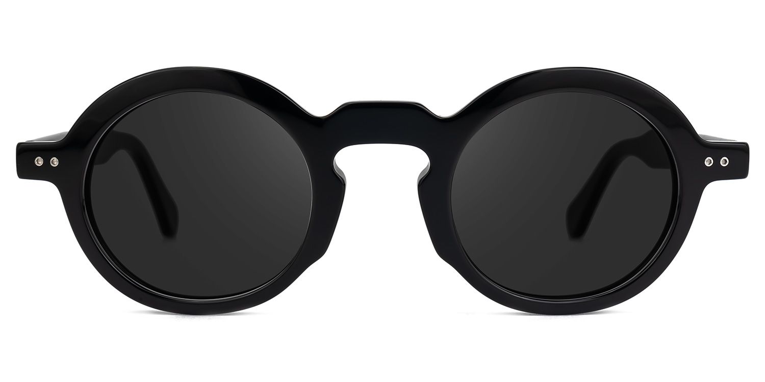 Deepnita - Round Black Sunglasses | Vooglam Angle View