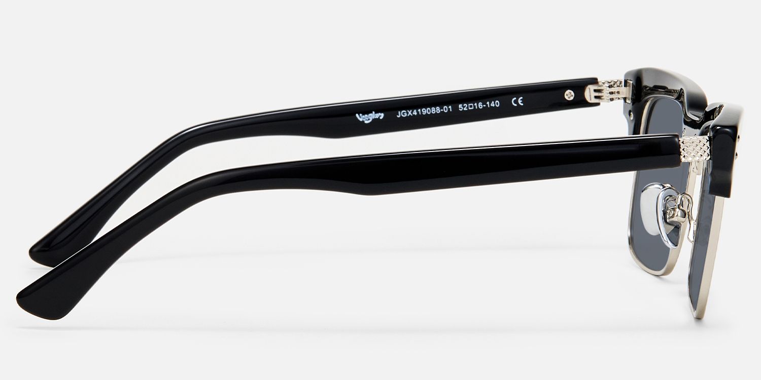 Paley - Browline Black Sunglasses | Vooglam Side View
