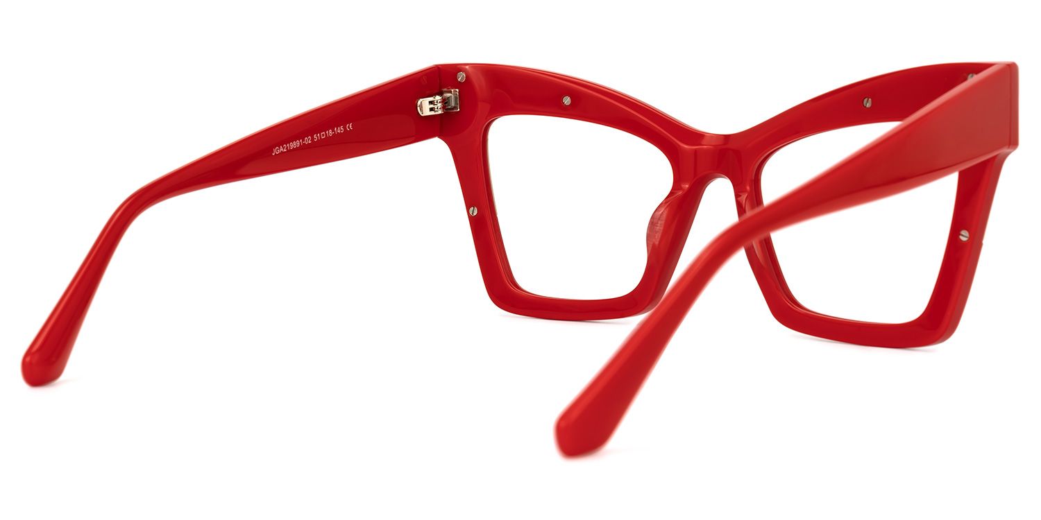 Danilo - Square Red Eyeglasses | Vooglam Side View