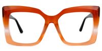 Eire - Square Orange Eyeglasses | Vooglam Angle View