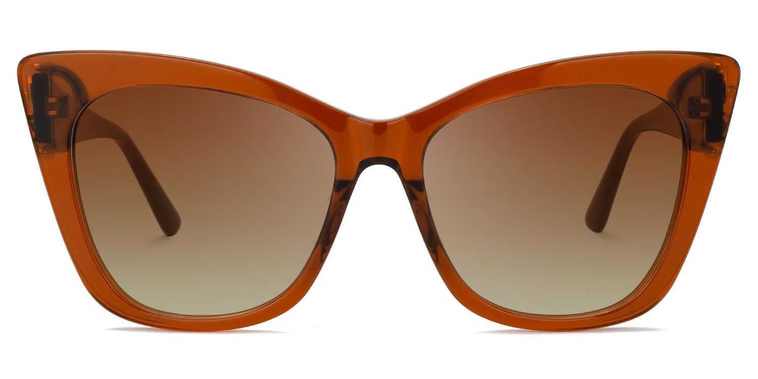Ieuan - Cat Eye Brown Prescription Sunglasses by Vooglam - Angle View