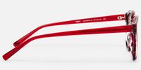Laksha - Round Red Eyeglasses | Vooglam Side View