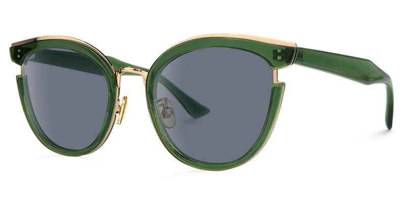 Retro Classic Hunter Green Sunglasses Cat Eye Shape