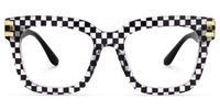Anjelica - Distinctive Square Patterned Glasses | Vooglam Angle View