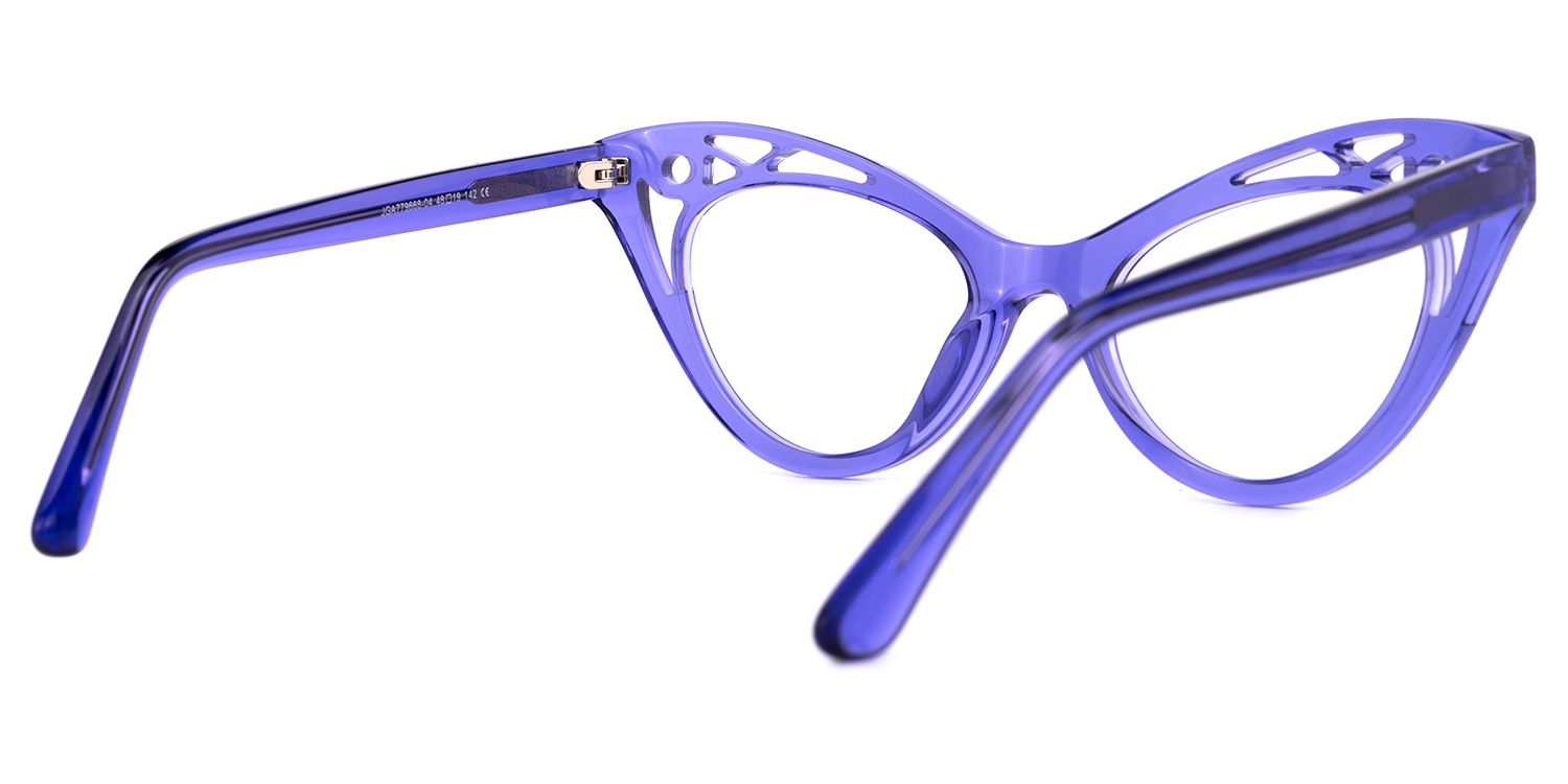 Ilyssa - Cat Eye Purple Eyeglasses | Vooglam Side View