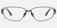 Spine - Geometric Metal Grey Eyeglasses | Vooglam Angle View