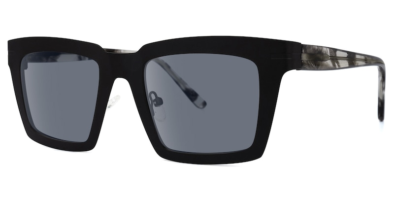 Arnal - Rectangle Black Sunglasses