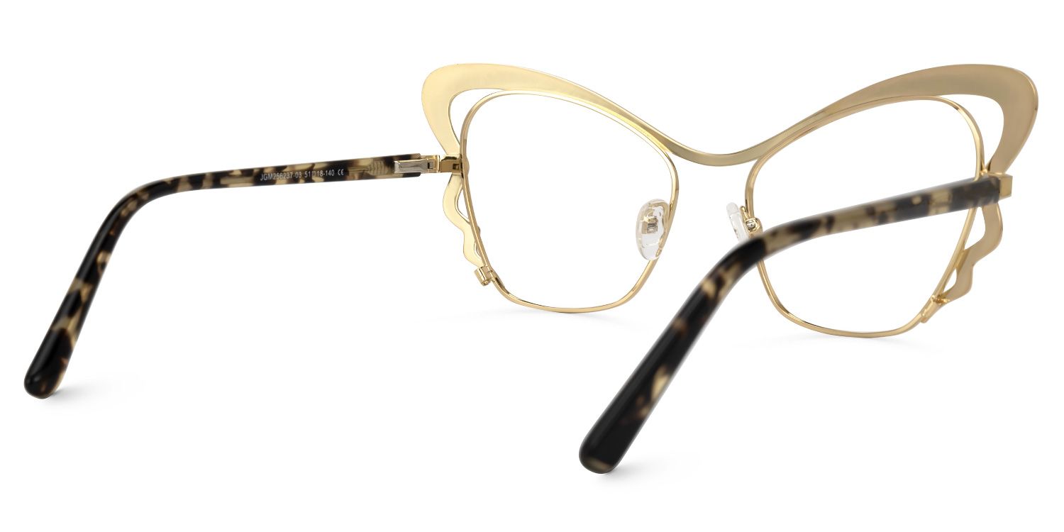 Adonia - Butterfly Yellow Eyeglasses | Vooglam Side View