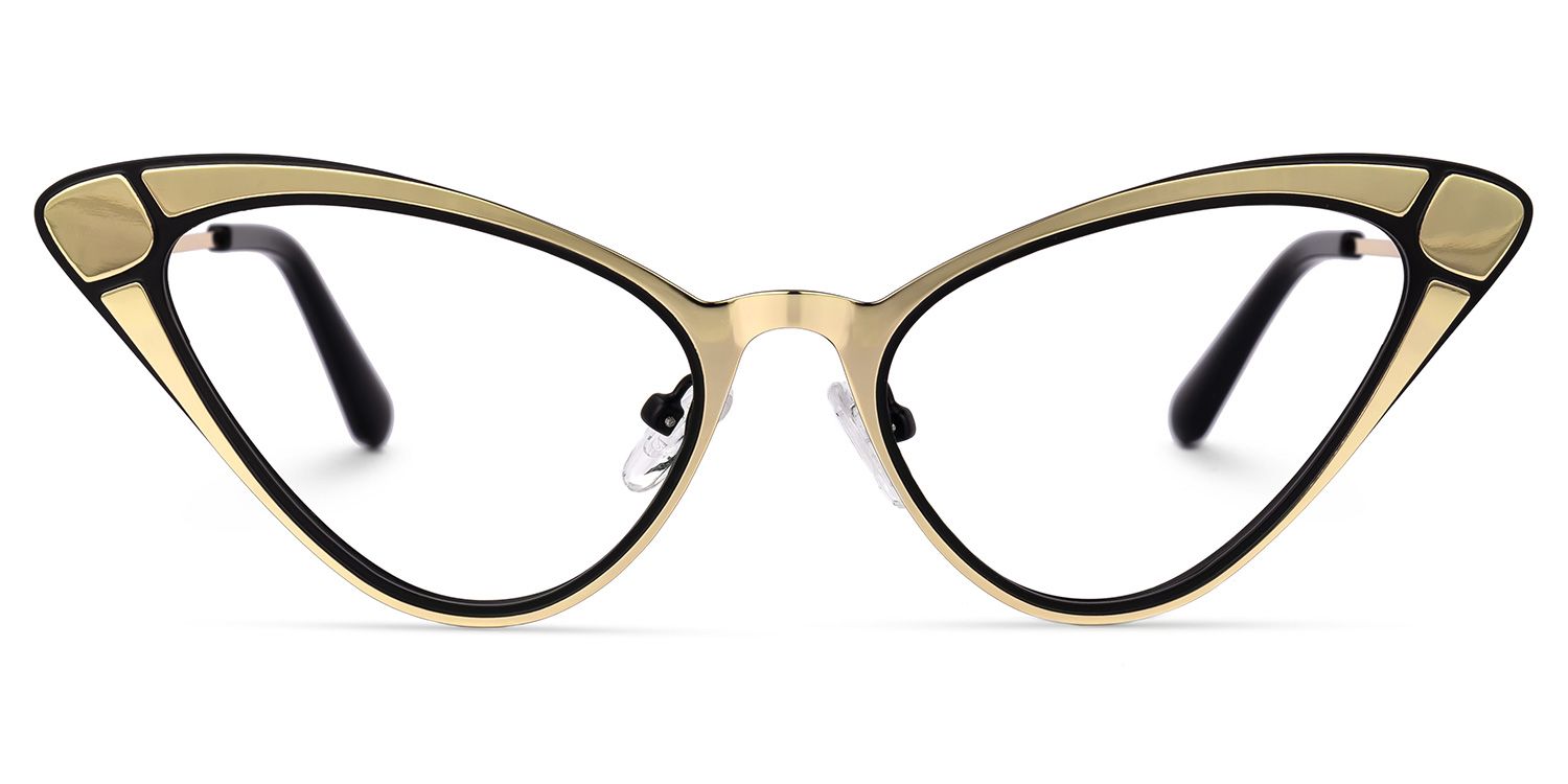Fachtna - Cat Eye Black/Gold Eyeglasses | Vooglam Angle View