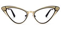 Fachtna - Cat Eye Black/Gold Eyeglasses | Vooglam Angle View