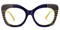Inari - Cat Eye Blue/Yellow Eyeglasses | Vooglam Angle View