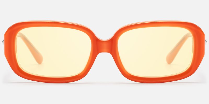 Prism - Bright Orange Yellow Tint Rectangle Shades by Vooglam