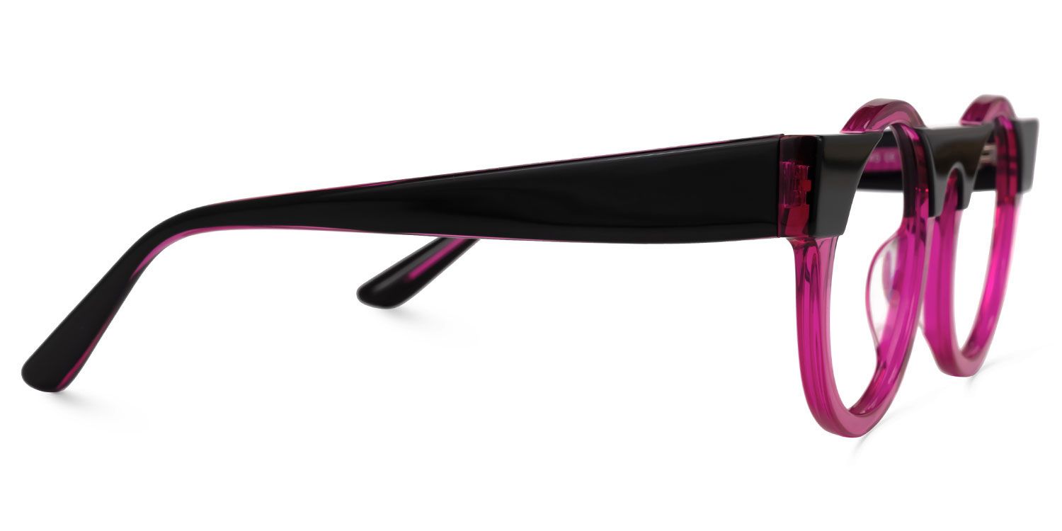 Egon - Round Black/Pink Eyeglasses | Vooglam 4