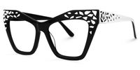 Roxie - Cat Eye Black Eyeglasses | Vooglam Front View
