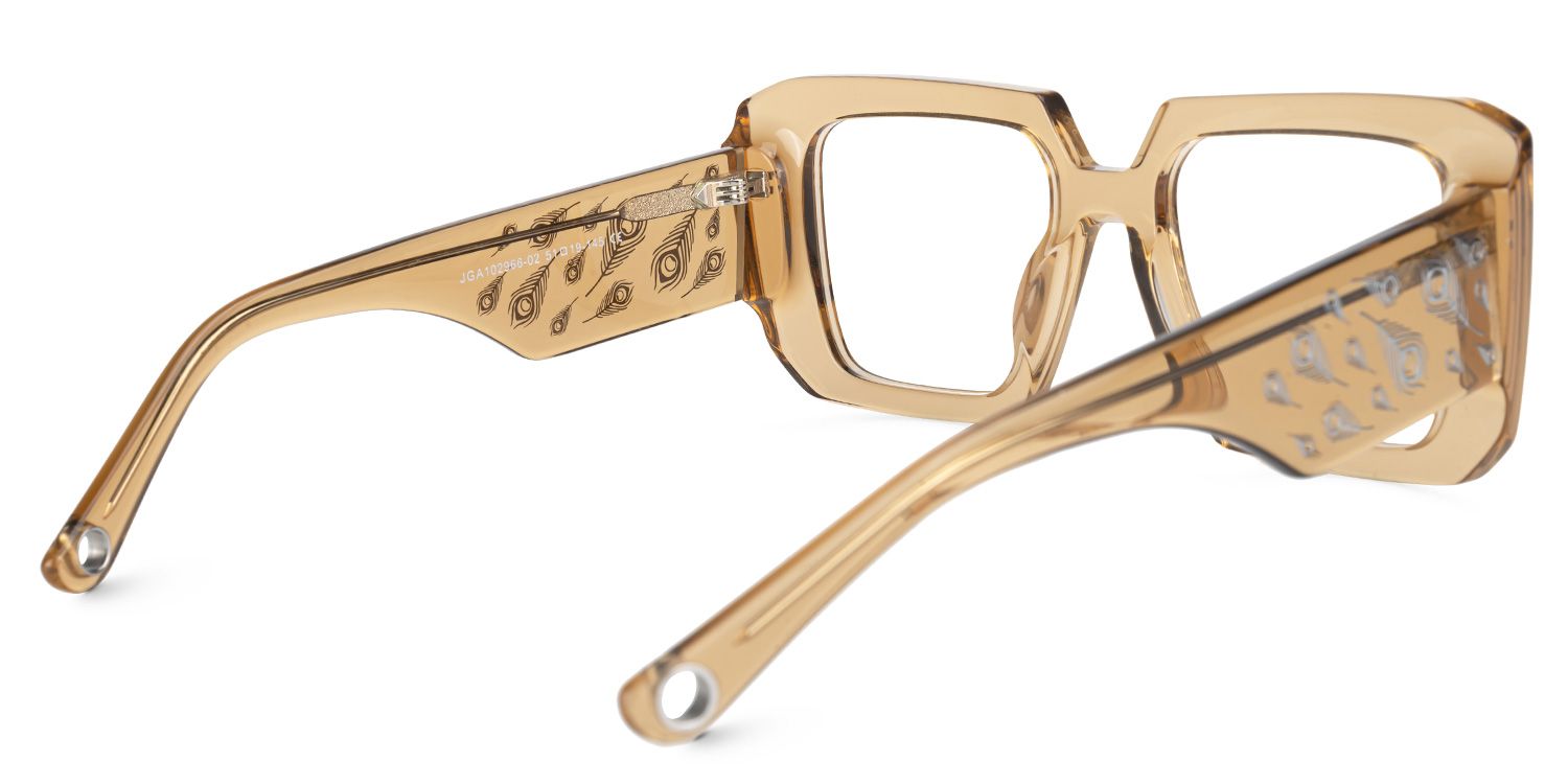 Ellery - Rectangle Champagne Eyeglasses | Vooglam Side View