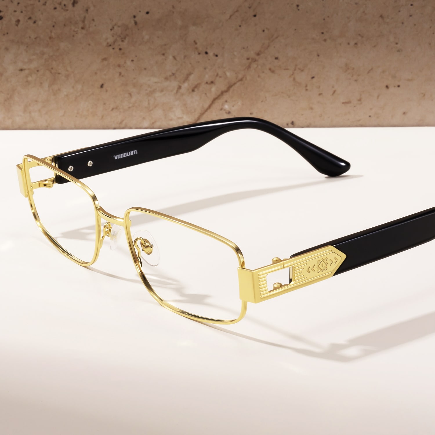 Cypher - Rectangle Gold Eyeglasses - 1